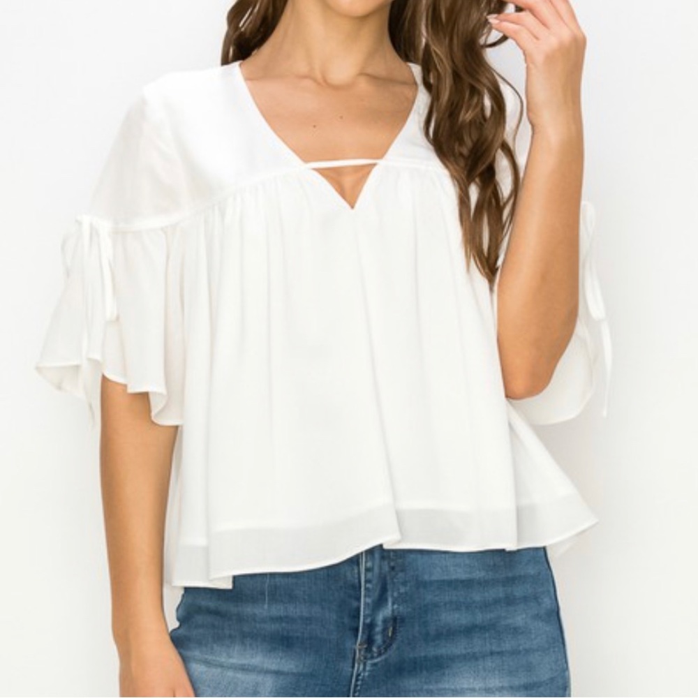 Lightweight romantic white blouse